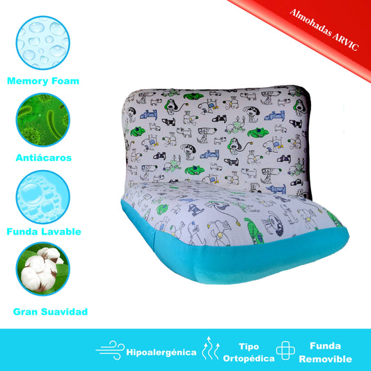 Almohada Infantil Memory Foam Ortopedica Para Niño